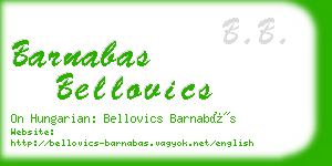 barnabas bellovics business card